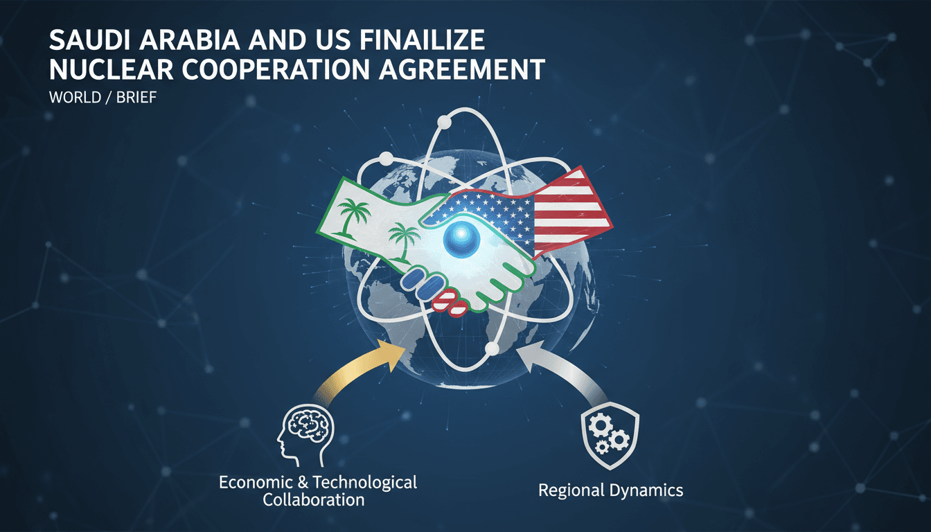 Saudi Arabia and US flags symbolizing nuclear cooperation agreement
