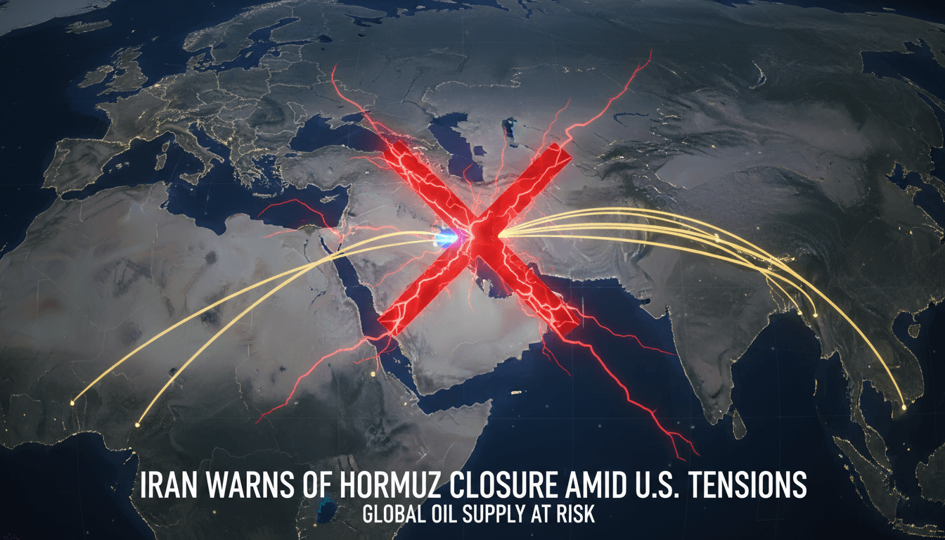 Map highlighting the Strait of Hormuz and its significance in global oil trade.