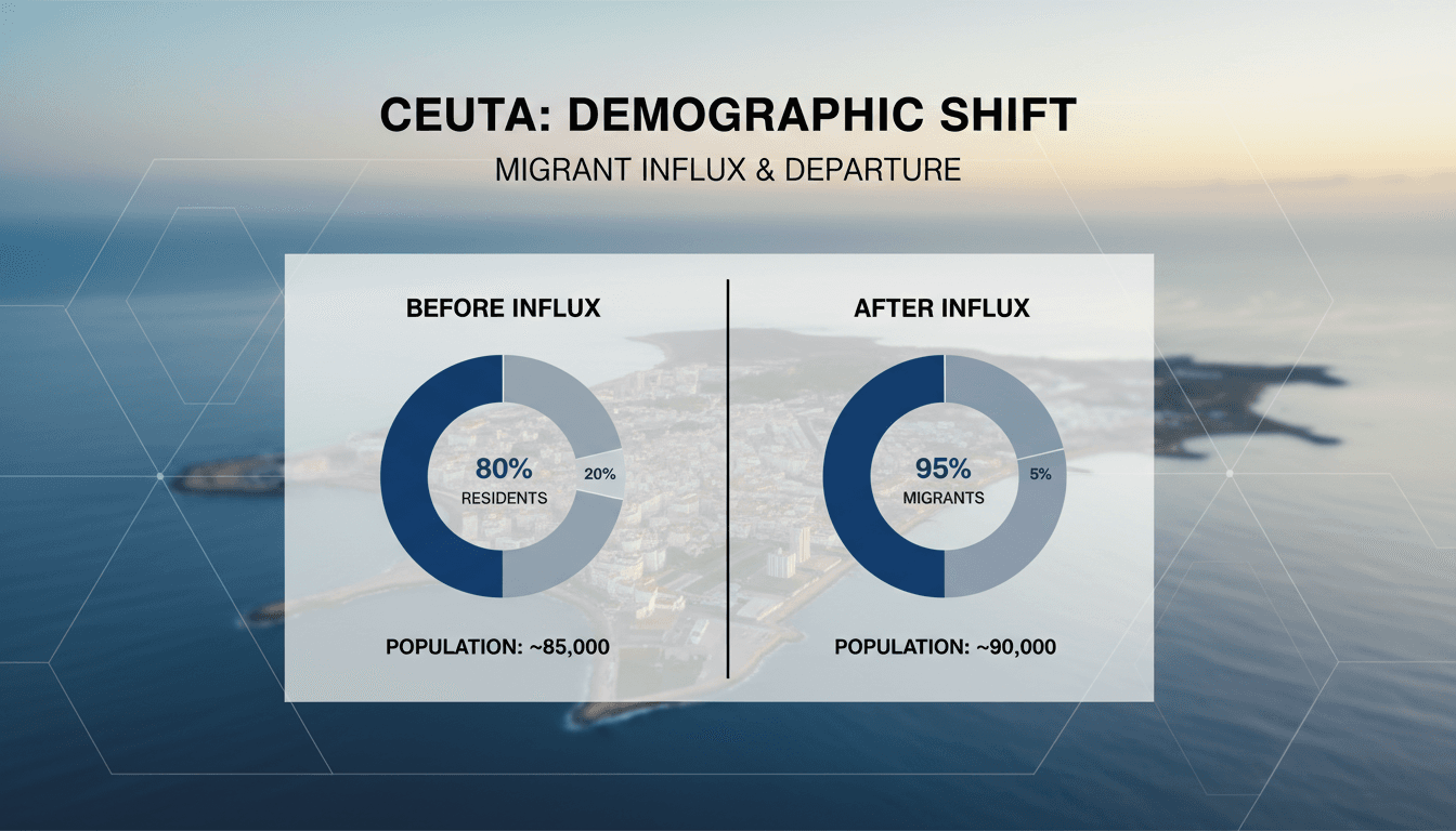 Aerial view of Ceuta highlighting its cultural diversity and recent demographic changes.