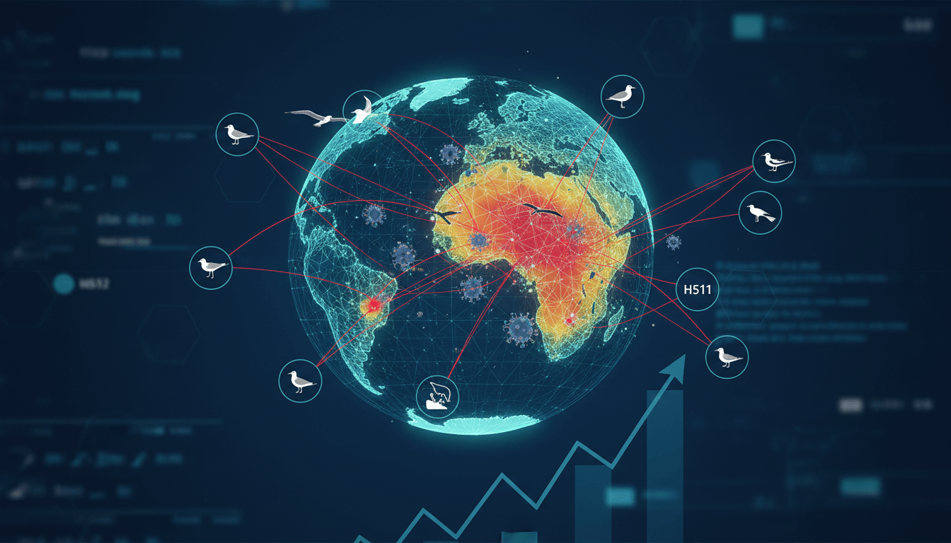 Aerial view of seabirds affected by H5N1 bird flu in Australia.
