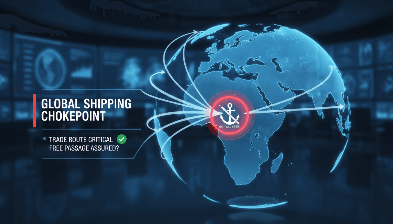 Map highlighting the Bab el-Mandeb strait and its importance in global shipping.