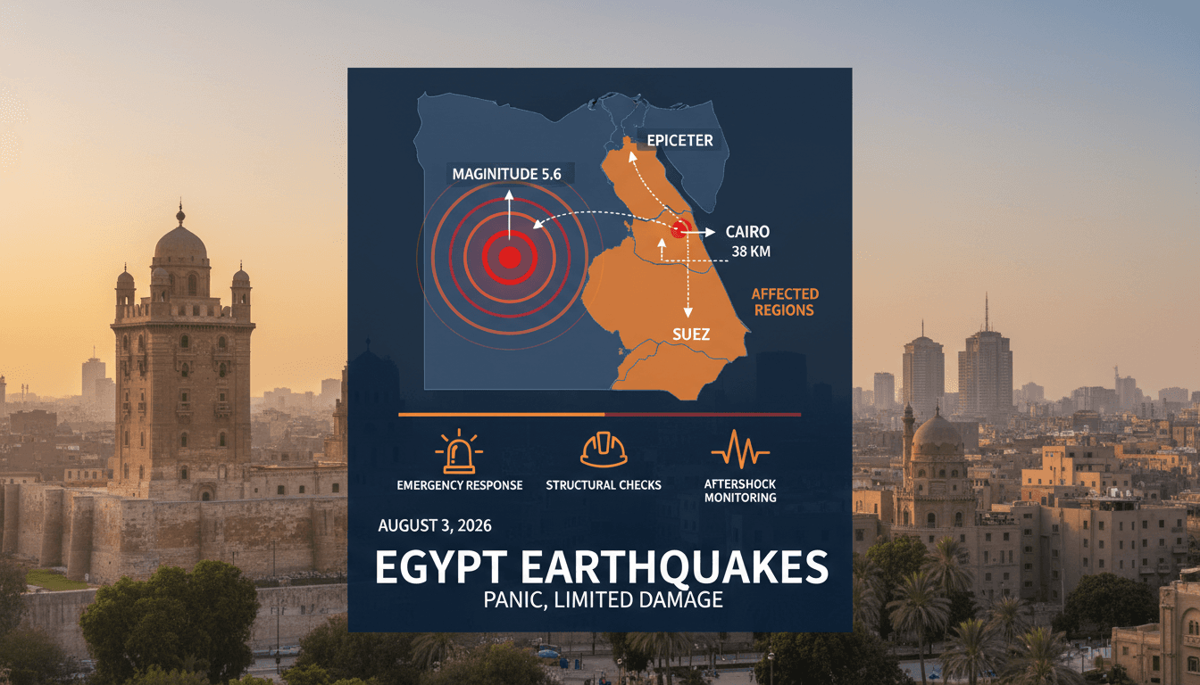 Emergency response teams mobilizing after earthquakes in Egypt
