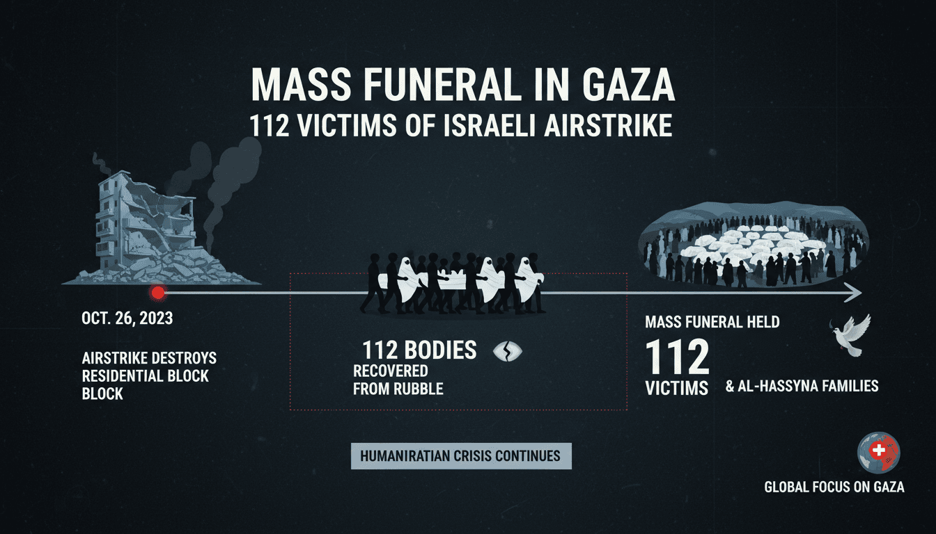 Mass funeral in Gaza for victims of Israeli airstrike