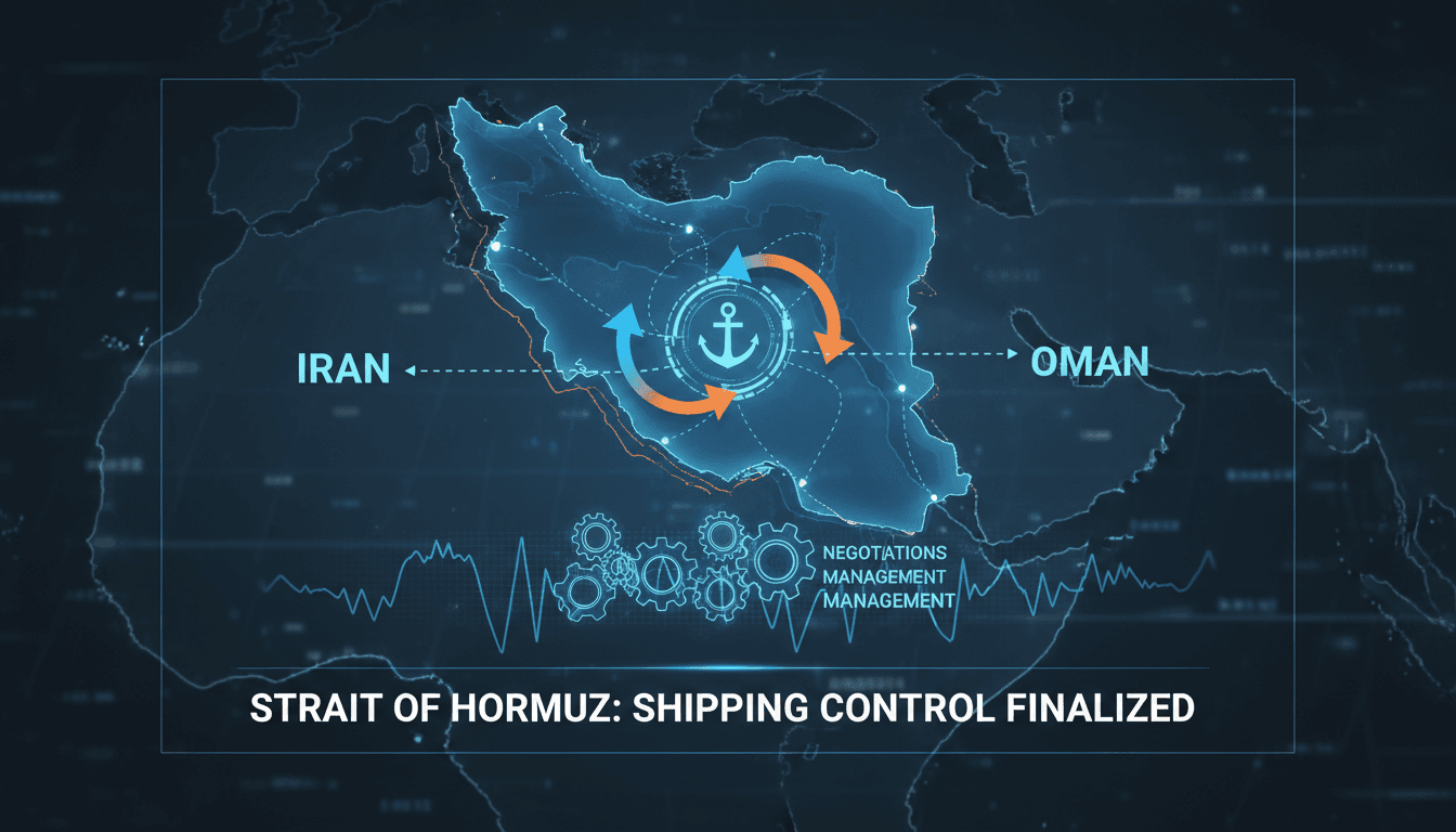 Map highlighting the Strait of Hormuz and shipping routes.