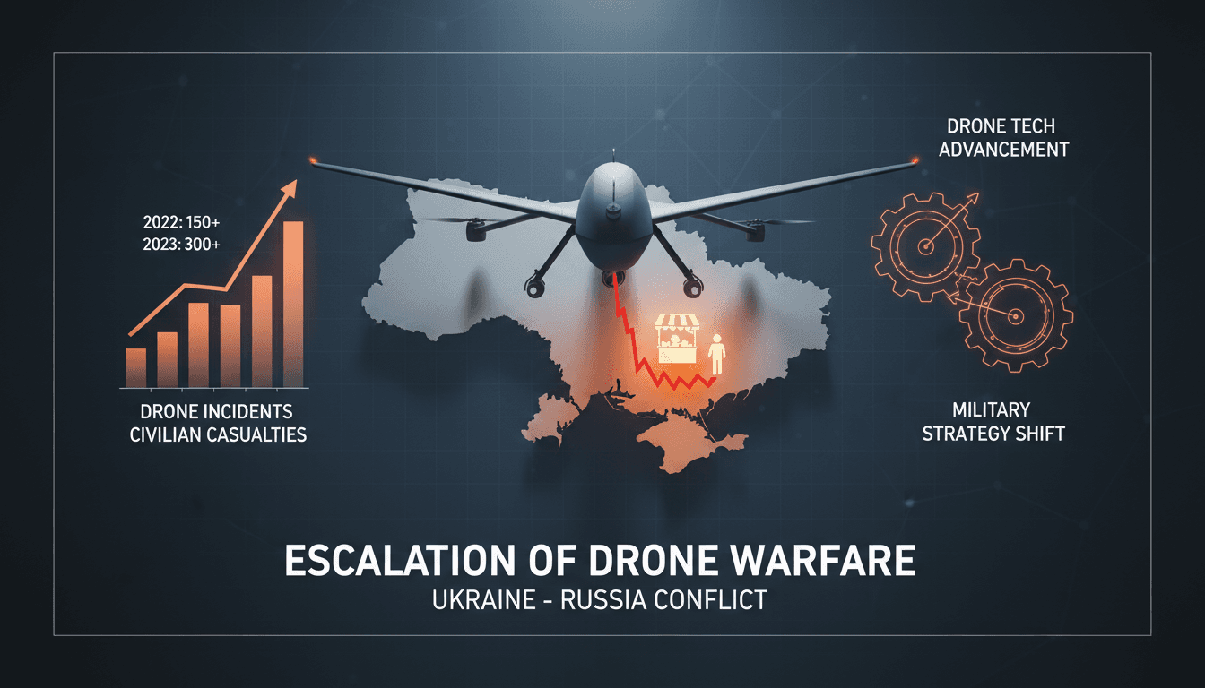 A Ukrainian street vendor in Kherson injured by a drone attack.
