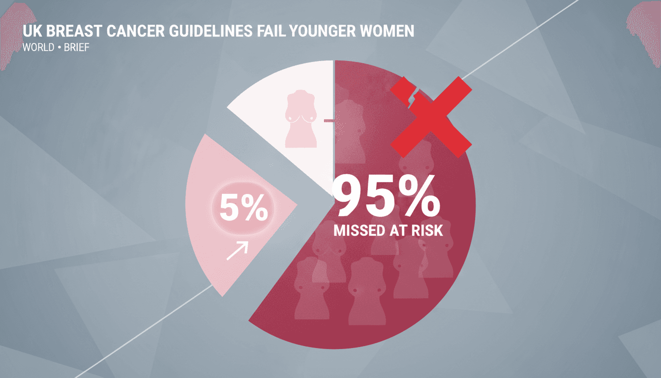 Infographic showing the gap in breast cancer detection for younger women in the UK.