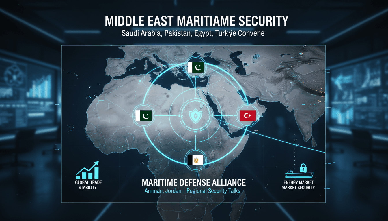 Foreign ministers from Saudi Arabia, Pakistan, Egypt, and Turkiye meeting in Amman to discuss maritime security.