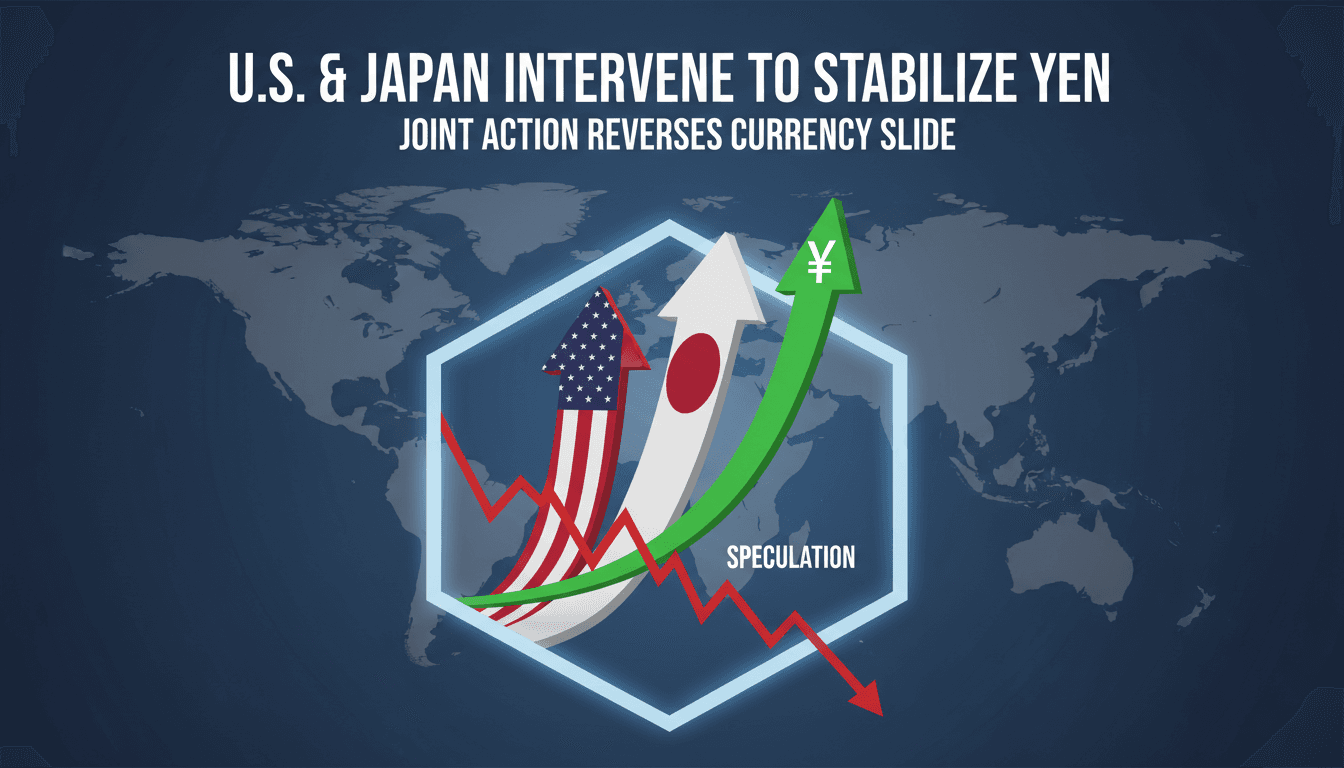 U.S. and Japan flags symbolizing economic collaboration in currency markets.