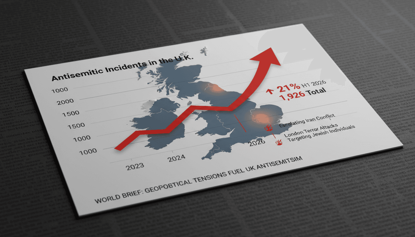 Graph showing the rise in antisemitic incidents in the U.K.