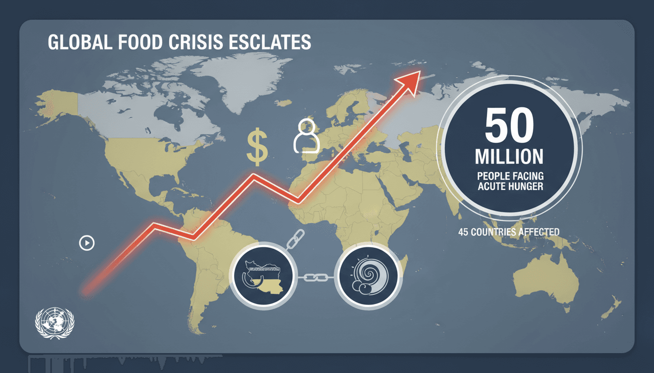 UN report on rising food prices and hunger due to geopolitical conflicts and climate change.