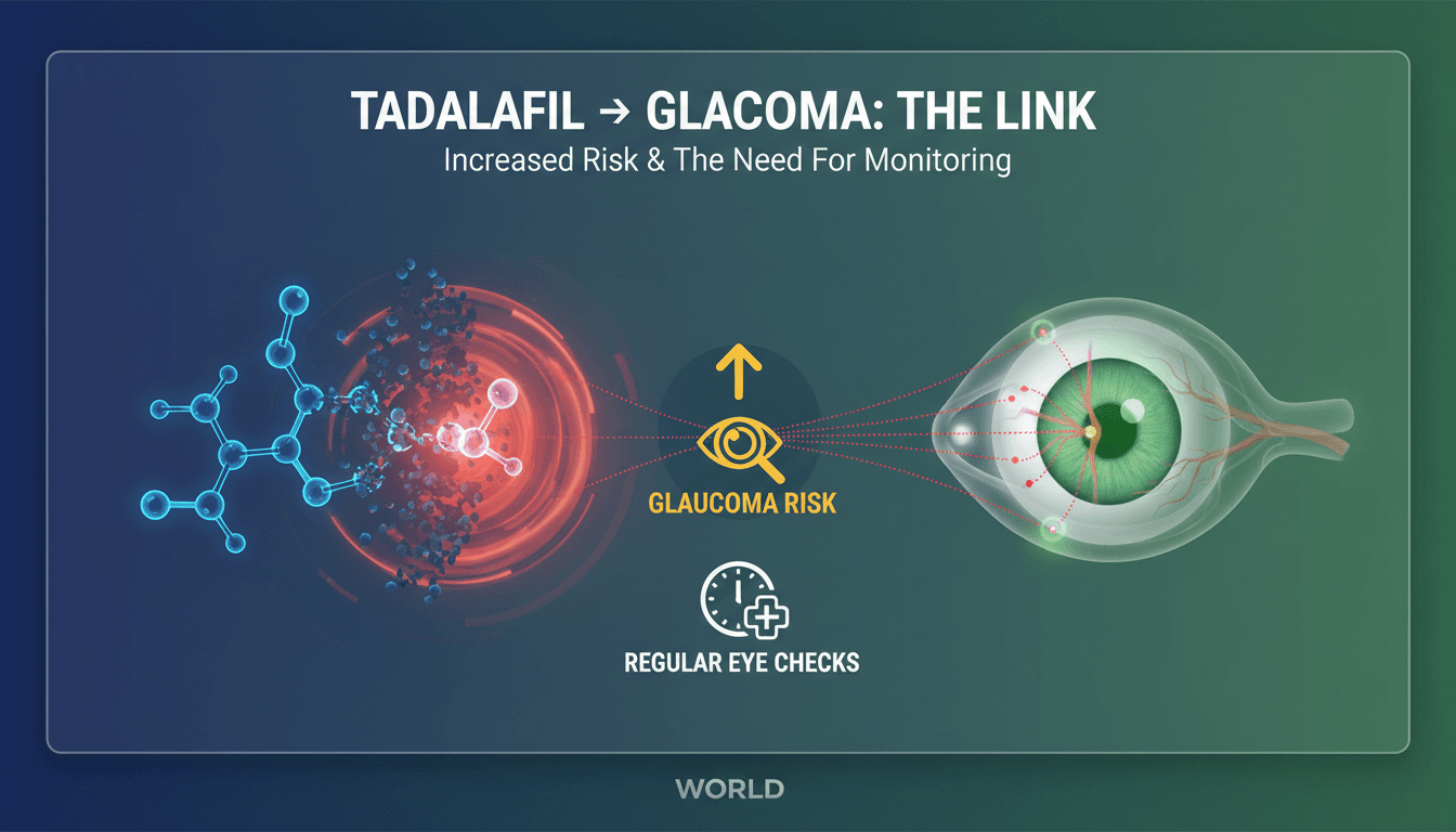 Illustration of Tadalafil medication with eye health implications