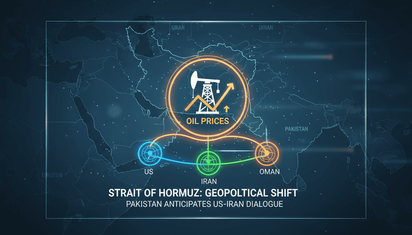 Map of the Strait of Hormuz highlighting geopolitical tensions and oil routes.