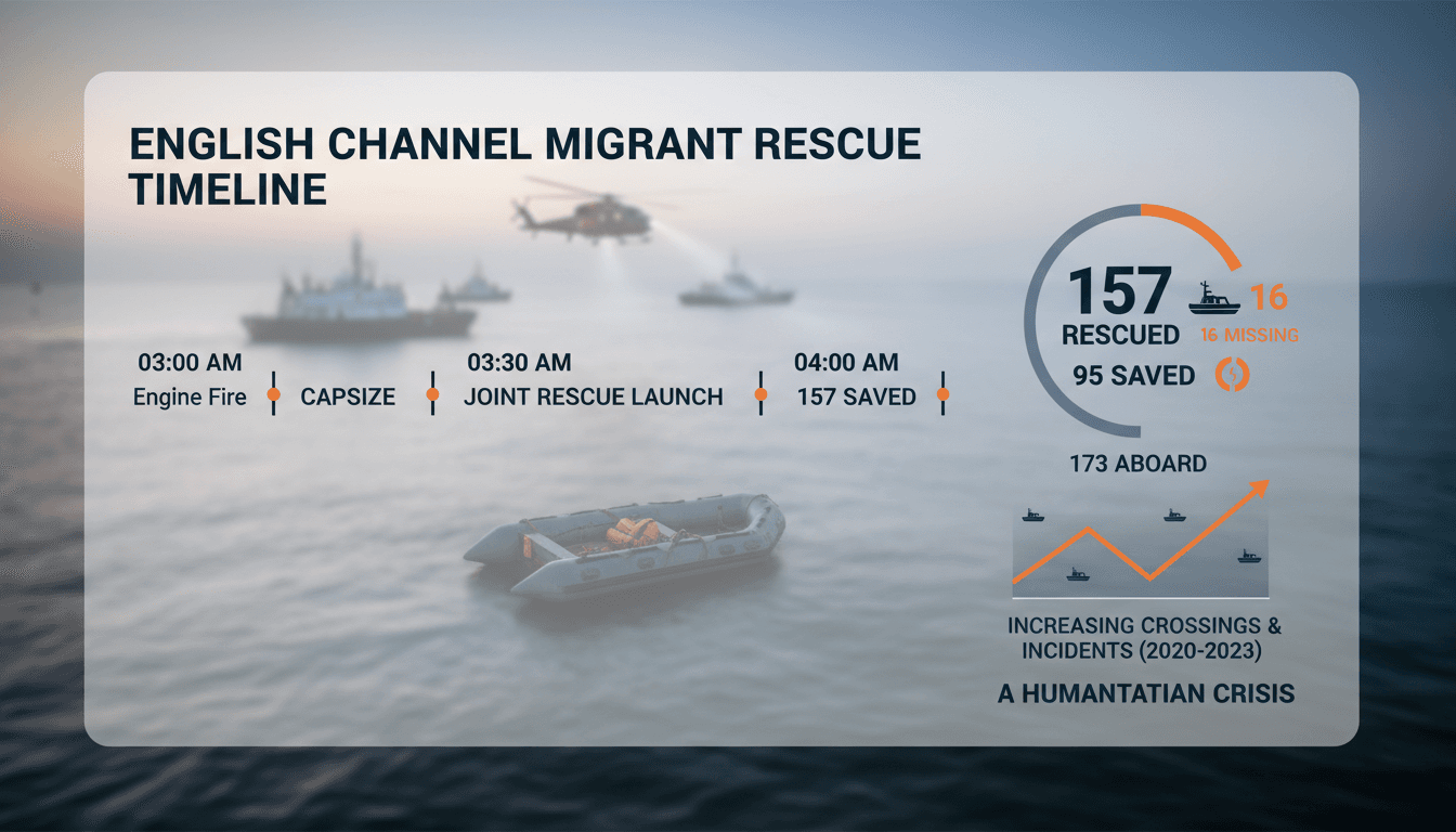 Large-scale rescue operation saves 157 migrants in the English Channel