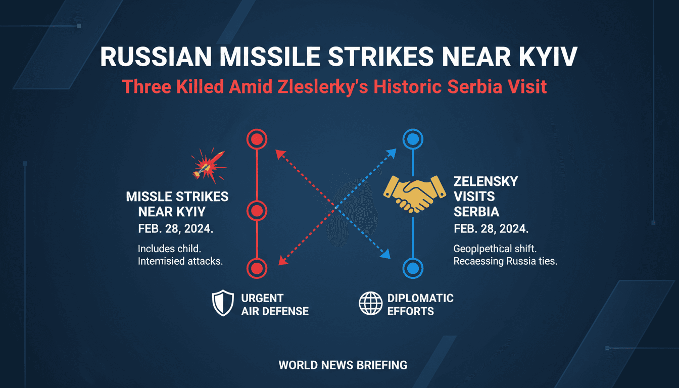 Ukrainian President Zelensky during his visit to Serbia amidst missile strikes in Kyiv.