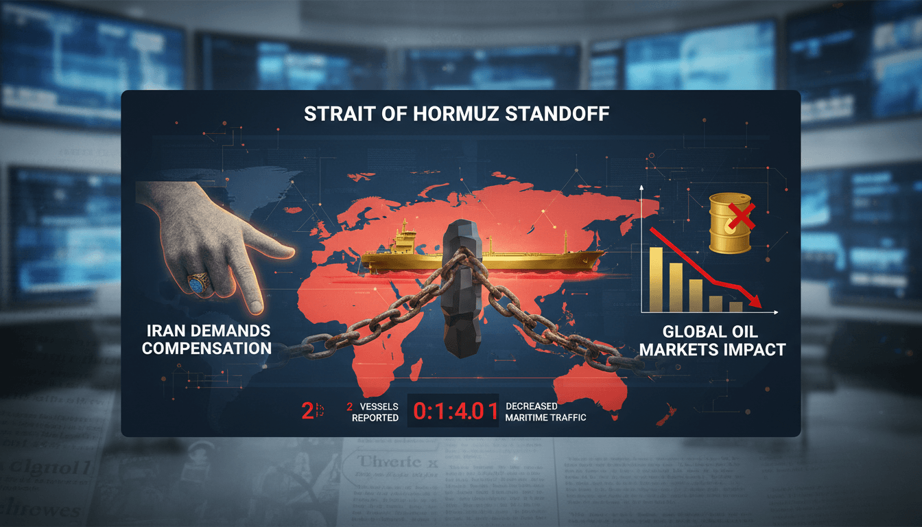Map highlighting the Strait of Hormuz and its significance in global oil transportation.