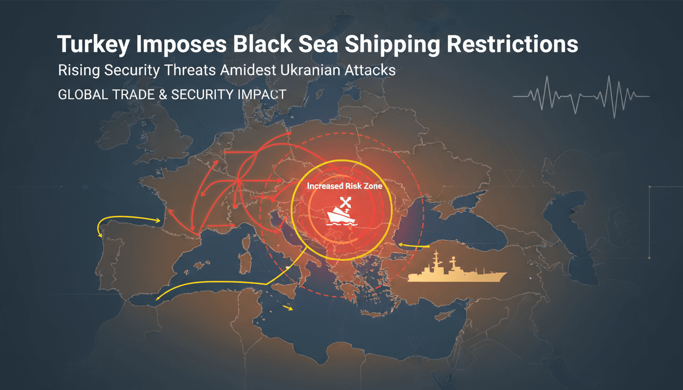 Map showing shipping routes and security zones in the Black Sea