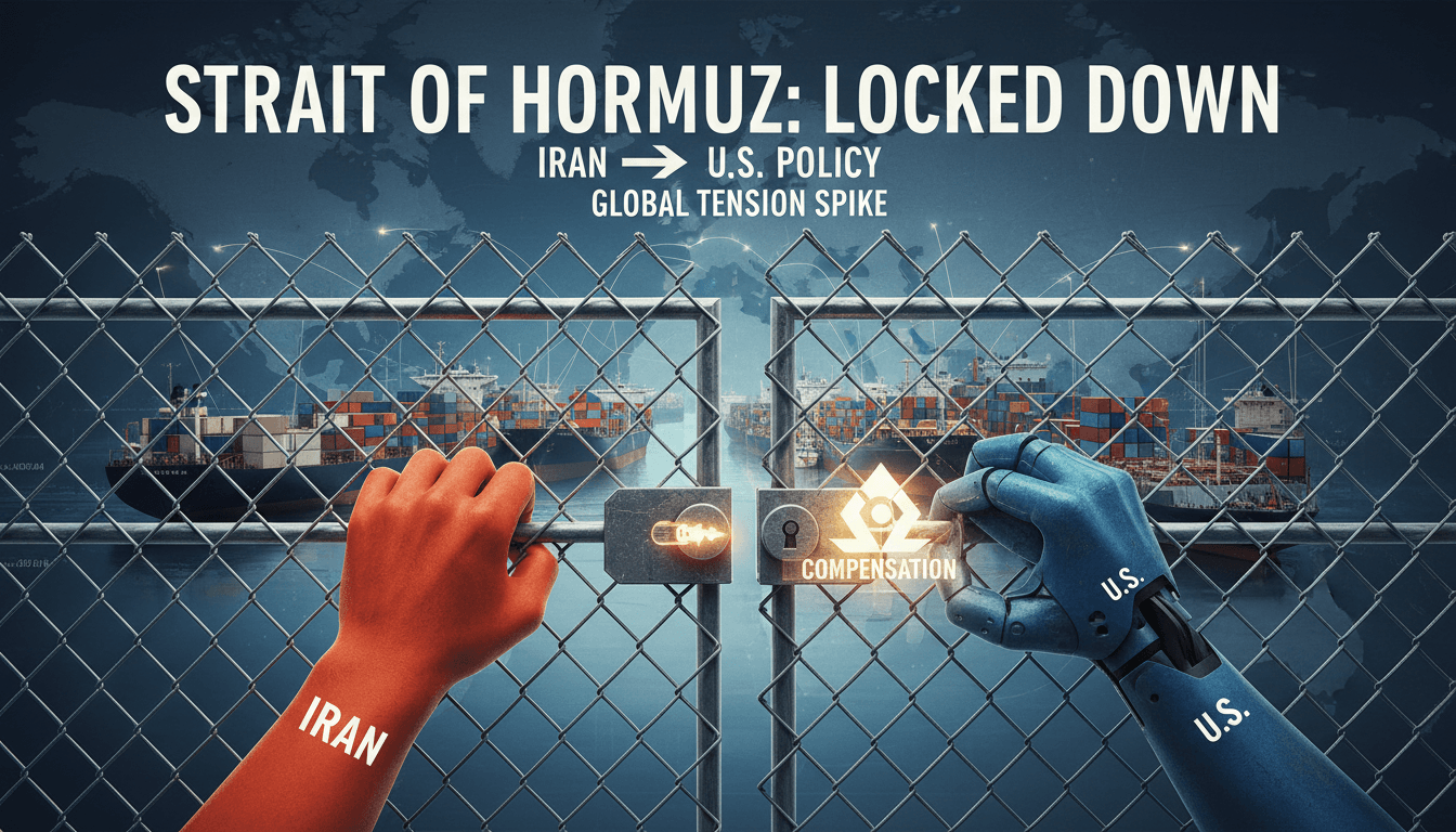 Map highlighting the Strait of Hormuz and its significance in global shipping.