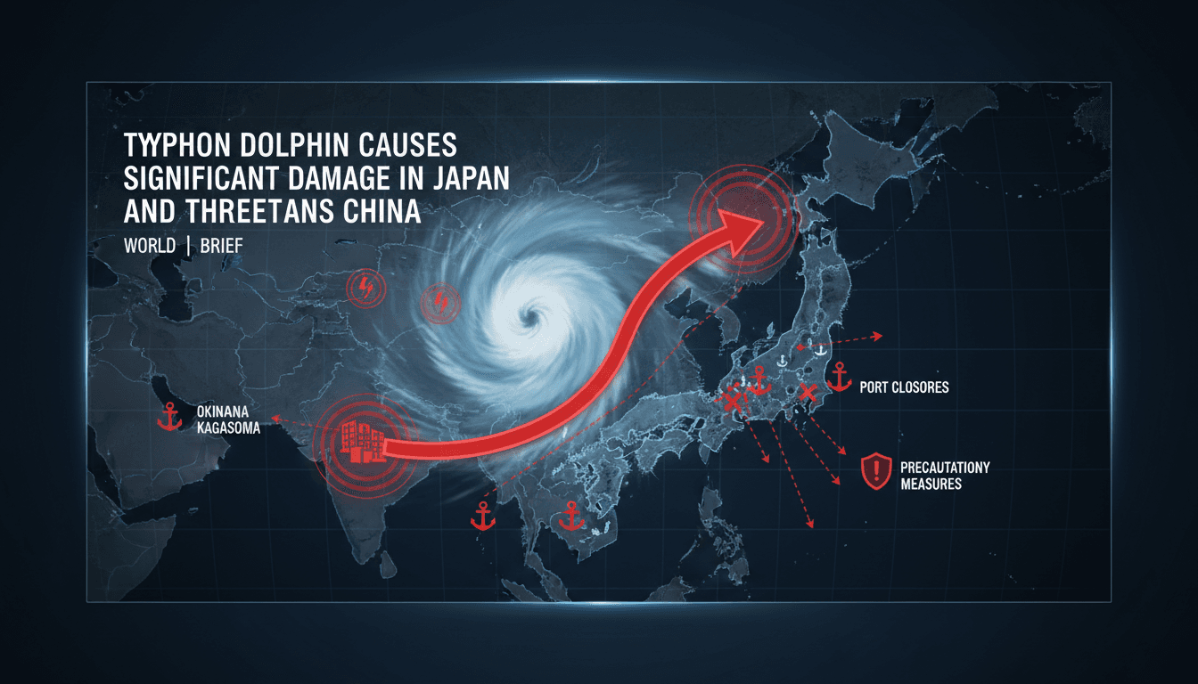 Typhoon Dolphin's path and impact on Japan and China