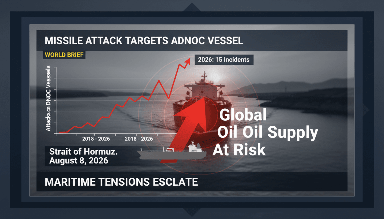 ADNOC vessel in the Strait of Hormuz under threat from missile attack