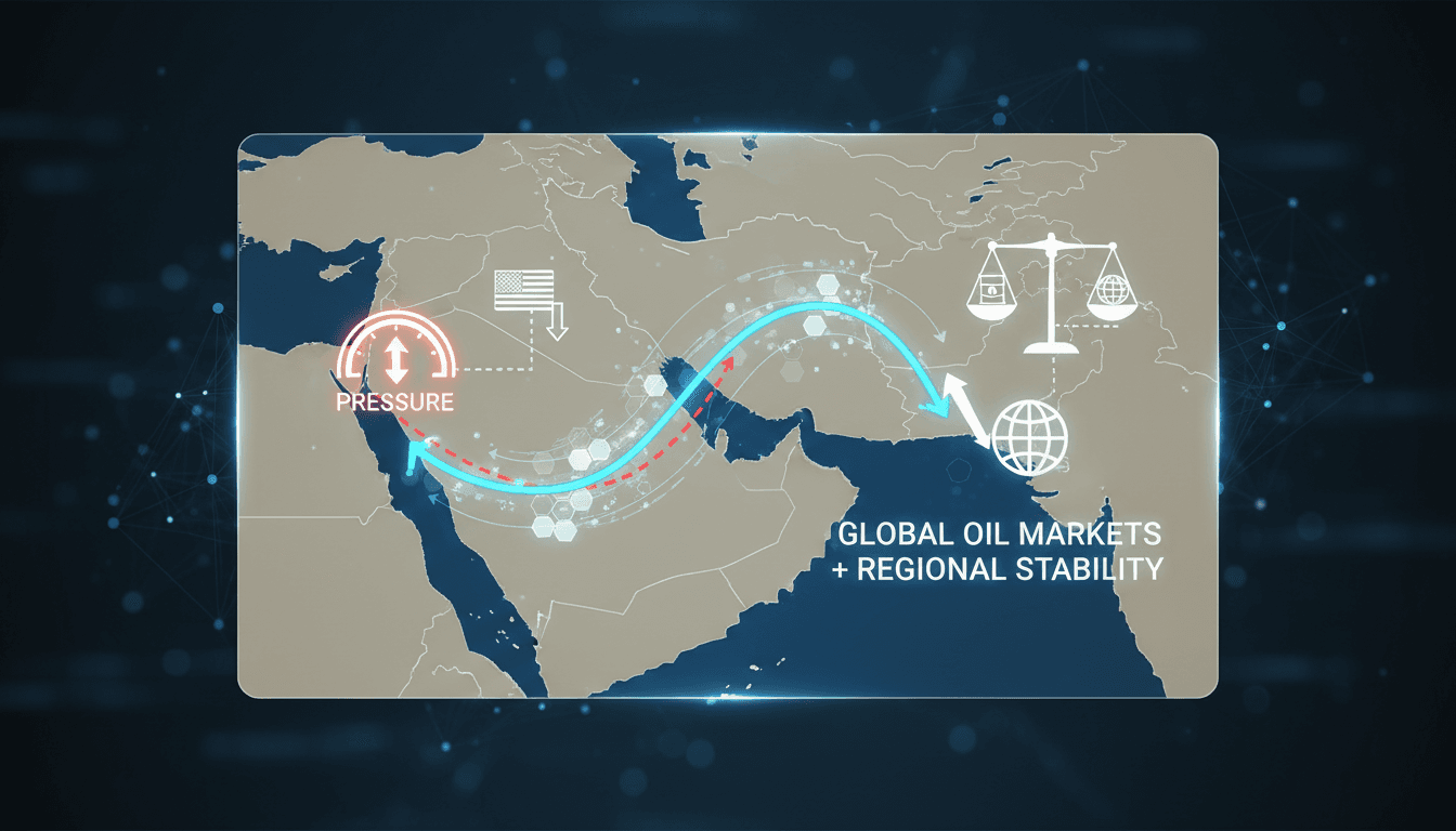 Map highlighting the Strait of Hormuz and potential shipping routes.