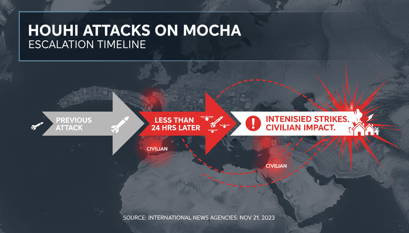 Houthi missile and drone attacks on Saudi forces in Mocha