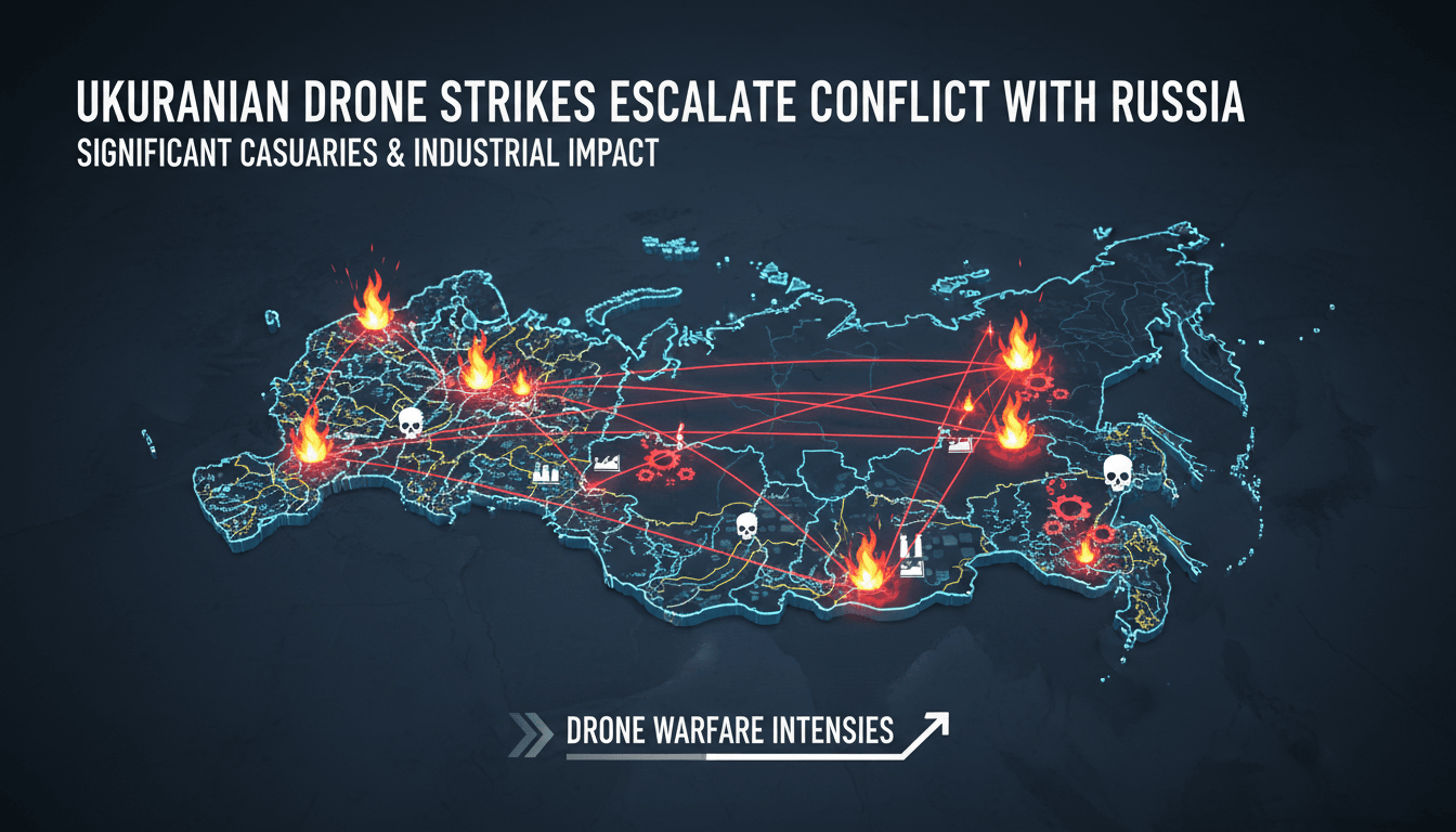 Ukrainian drone strikes impact on Russia's regions and casualties