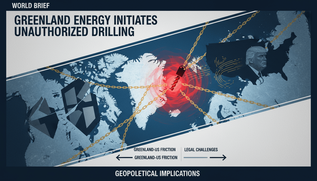 Greenland Energy drilling equipment on the east coast of Greenland