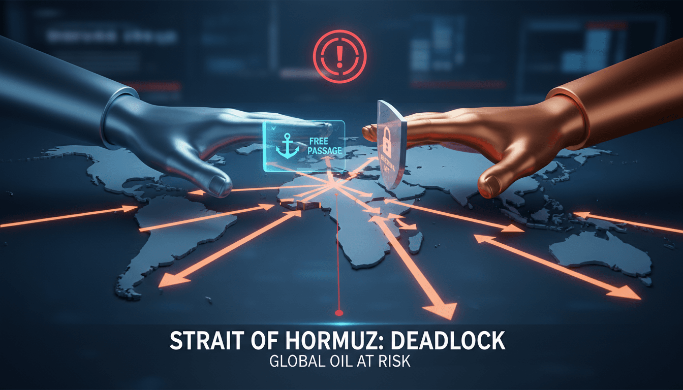 Map highlighting the strategic Strait of Hormuz and its significance for global oil trade.