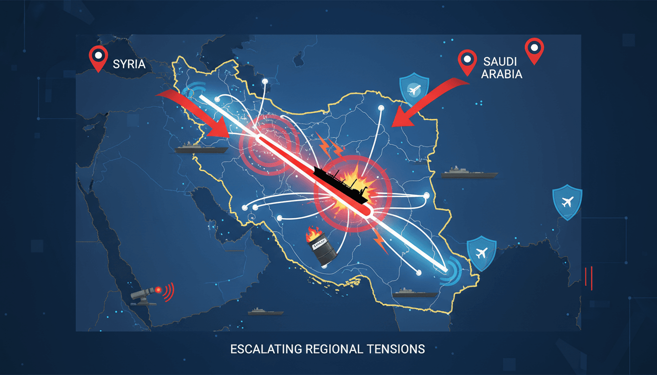 Map of the Strait of Hormuz highlighting shipping routes and security concerns.