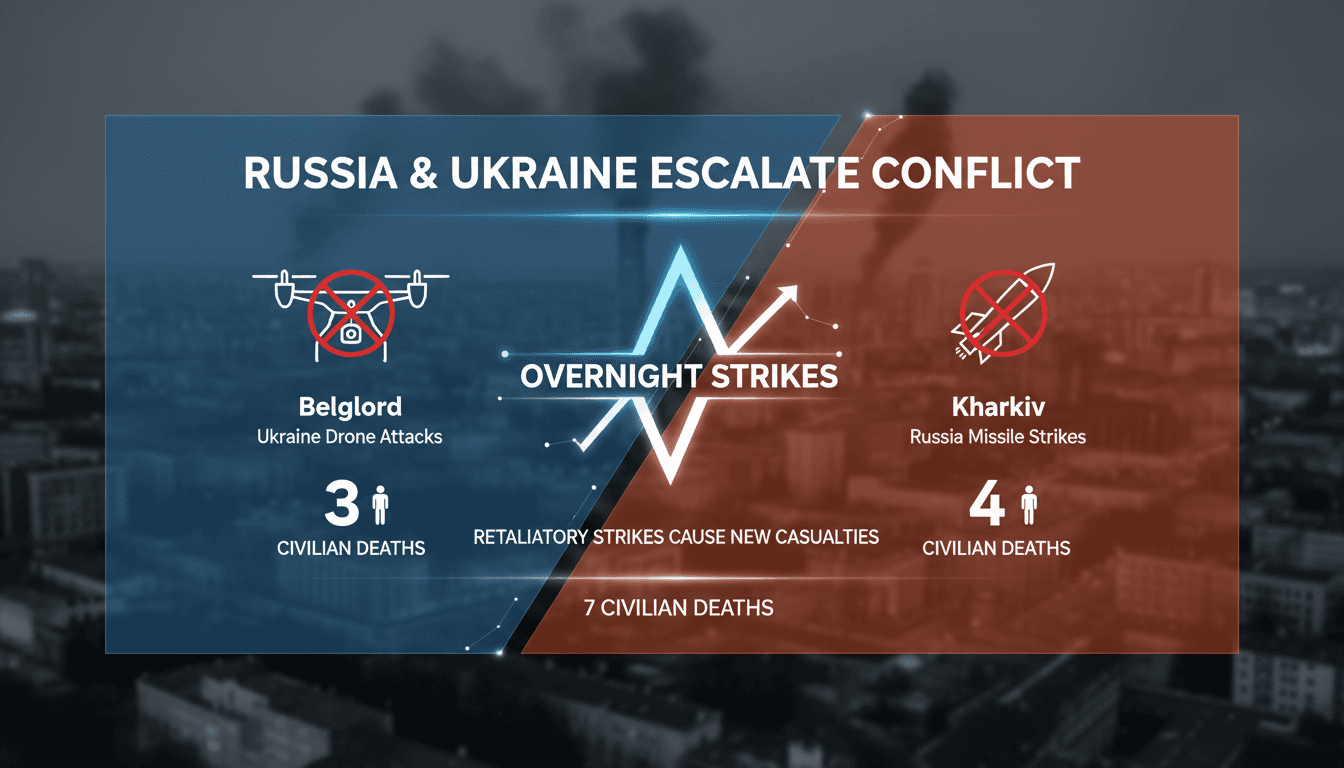 A graphic showing the impact of recent strikes in the Russia-Ukraine conflict.