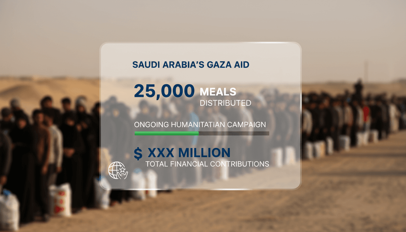 Distribution of meals by the King Salman Humanitarian Aid Center in Gaza
