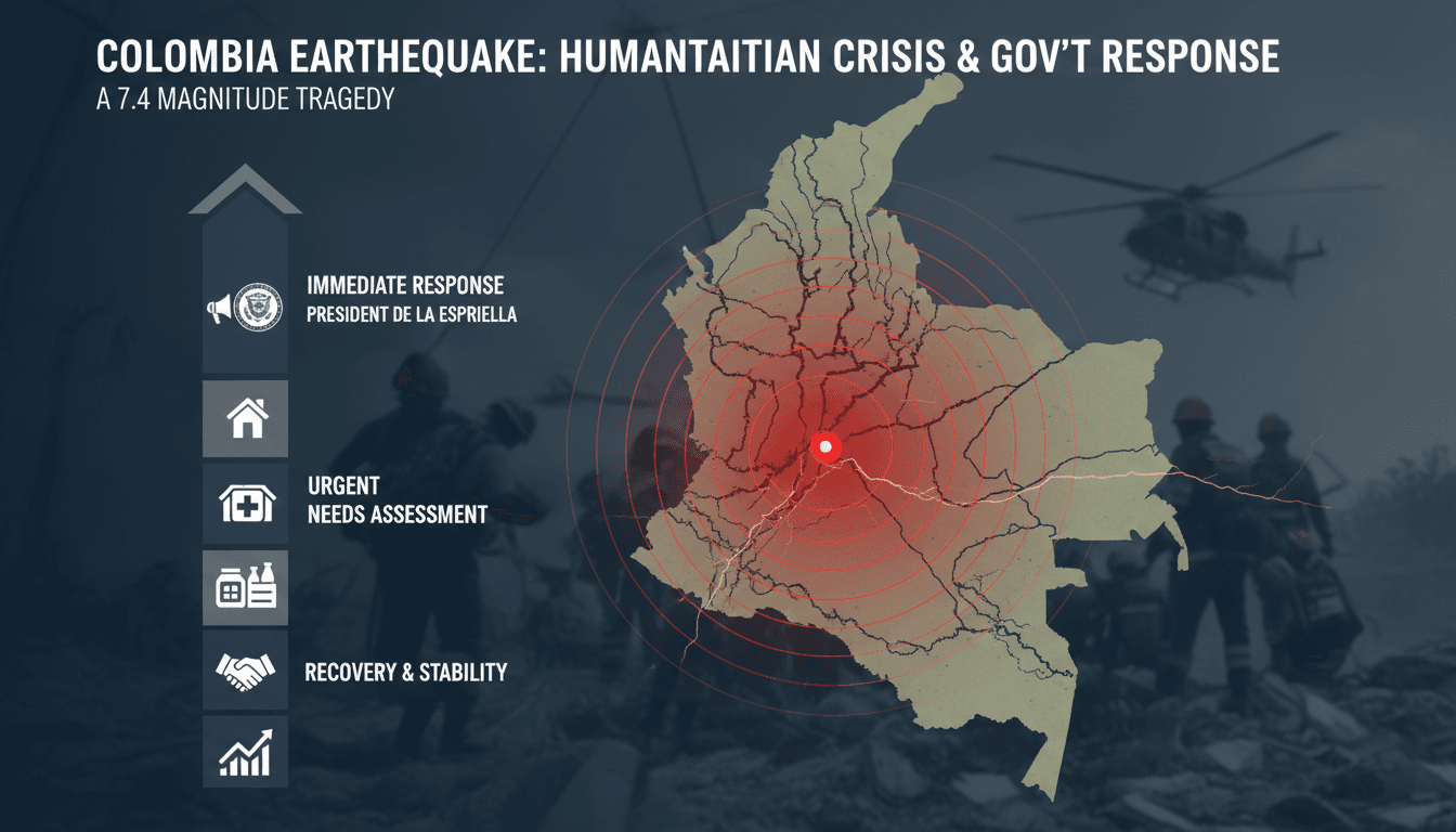 Rescue operations in Colombia following the 7.4-magnitude earthquake
