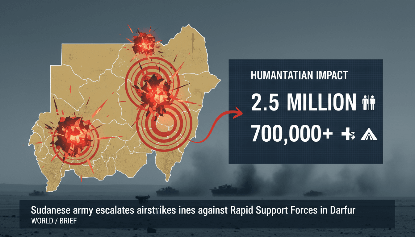 Map showing conflict zones and humanitarian impact in Darfur