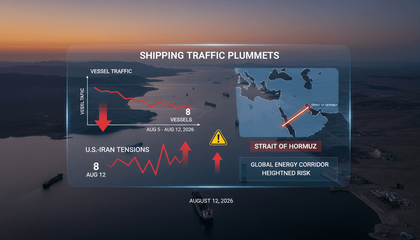 Shipping vessels navigating the Strait of Hormuz amidst rising tensions.