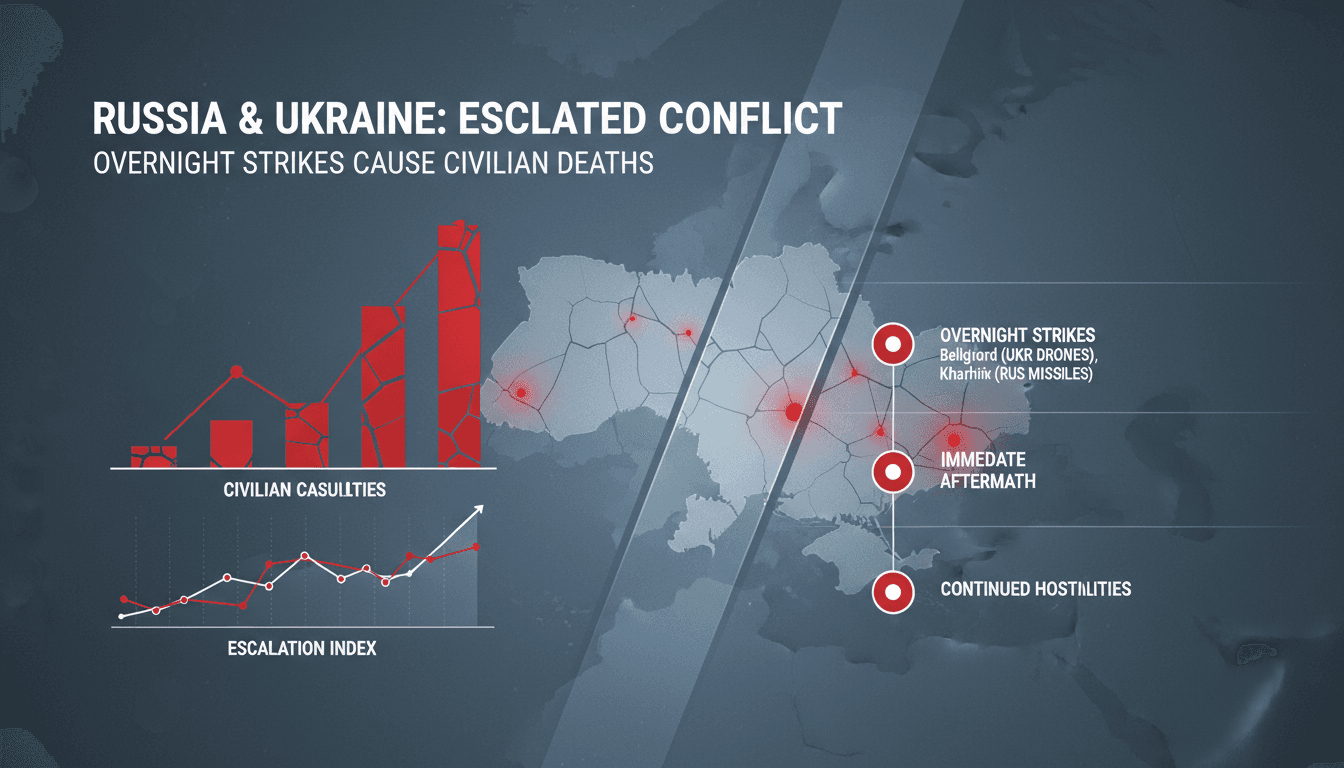Russia and Ukraine escalate conflict with overnight strikes causing civilian casualties