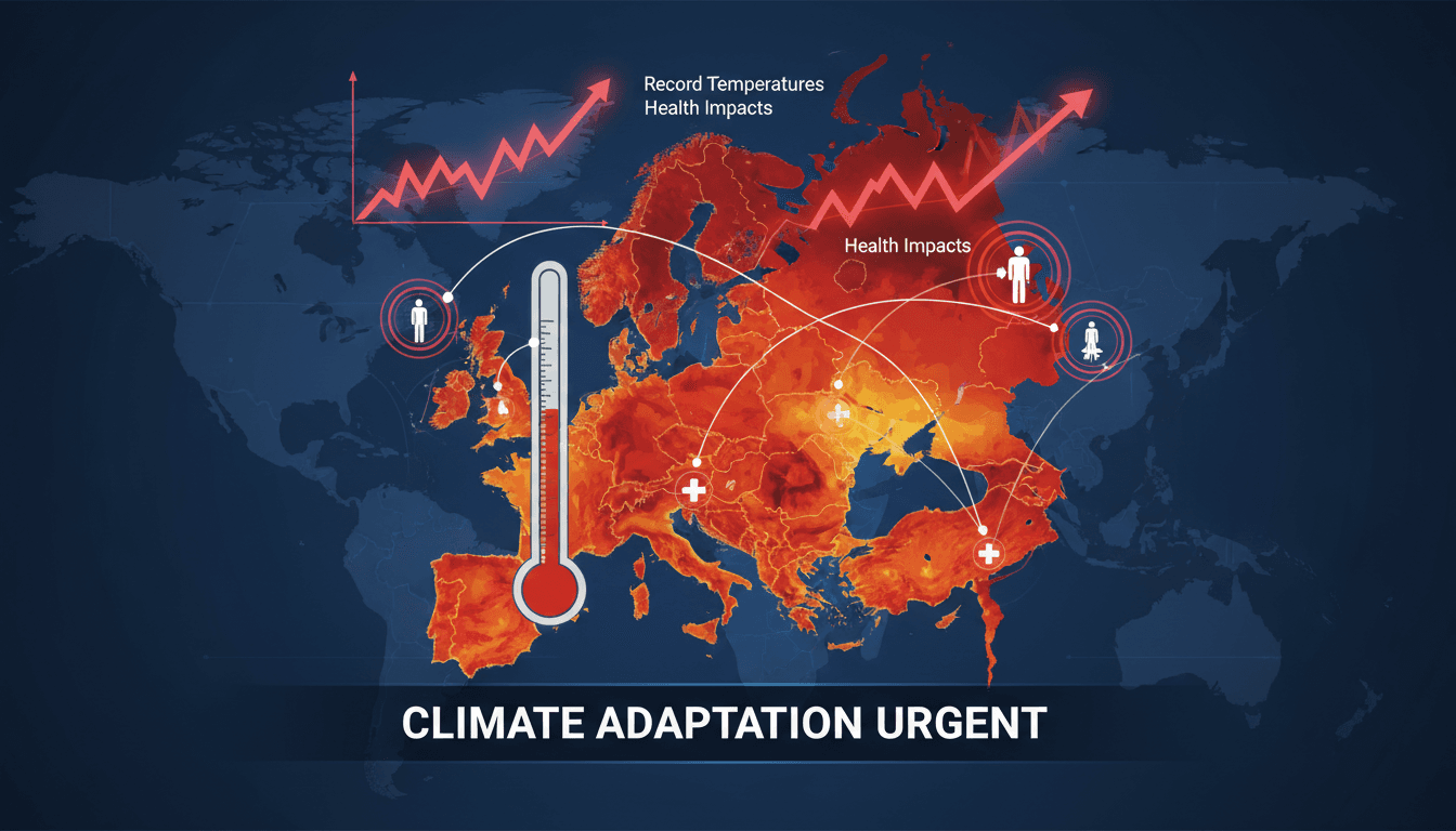 A graphic showing the rising temperatures across Europe during the heatwave.