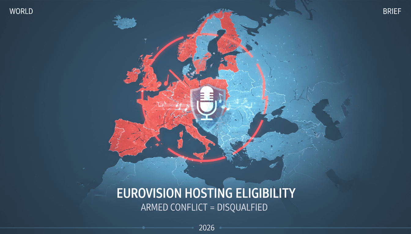 Eurovision logo with a backdrop of a peace symbol