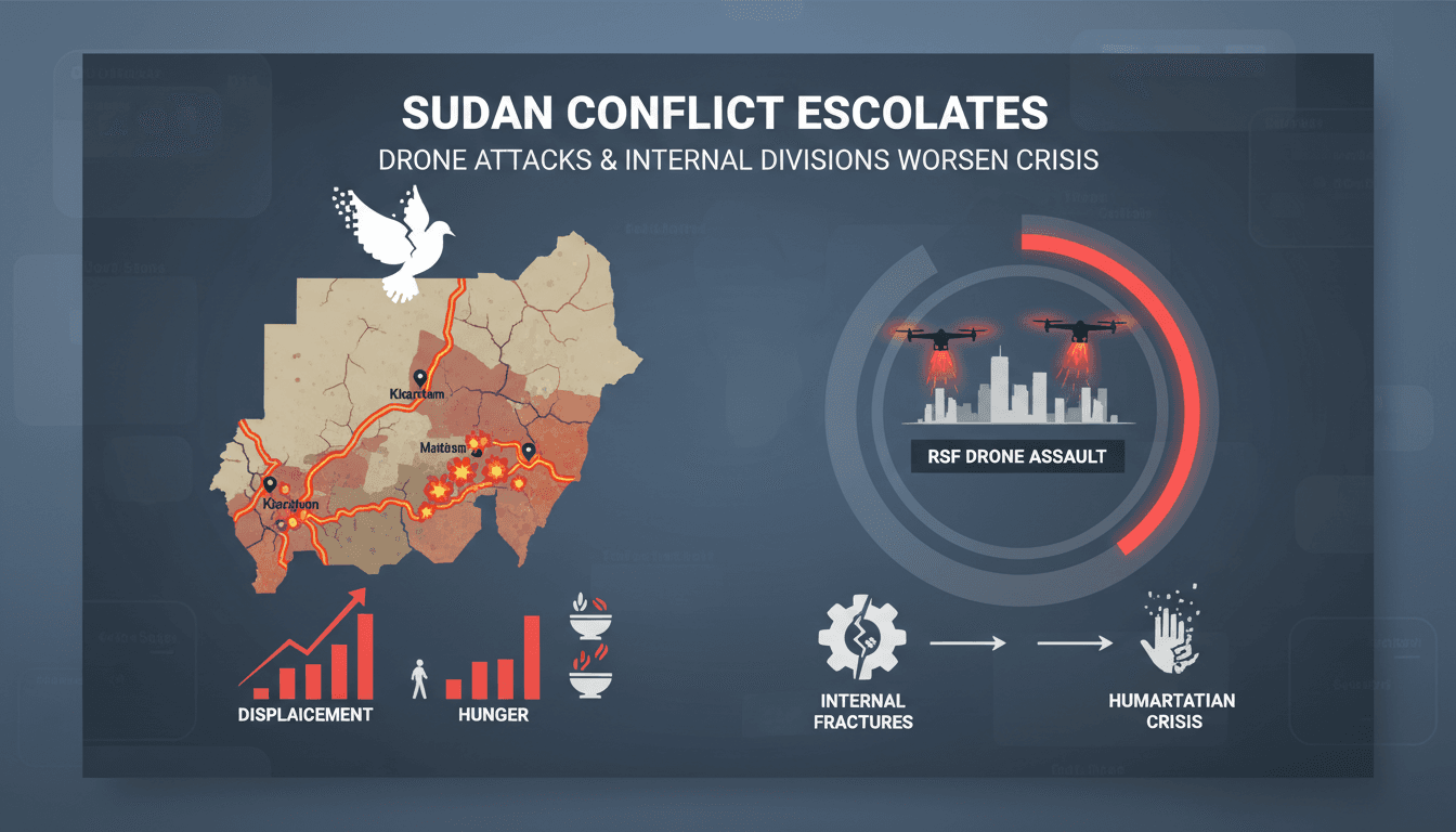 A drone in action over Sudan, highlighting the conflict's escalation.