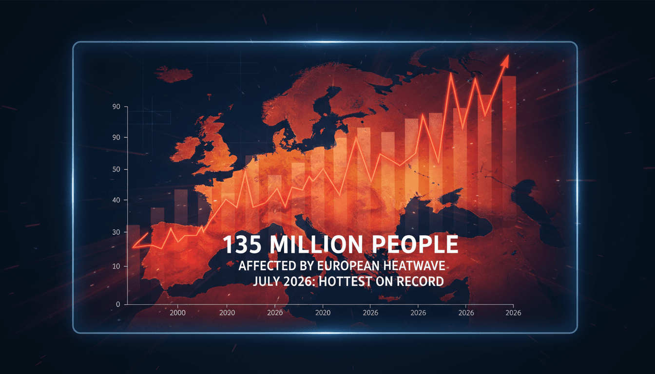 Aerial view of a sun-scorched landscape in Europe during the heatwave.