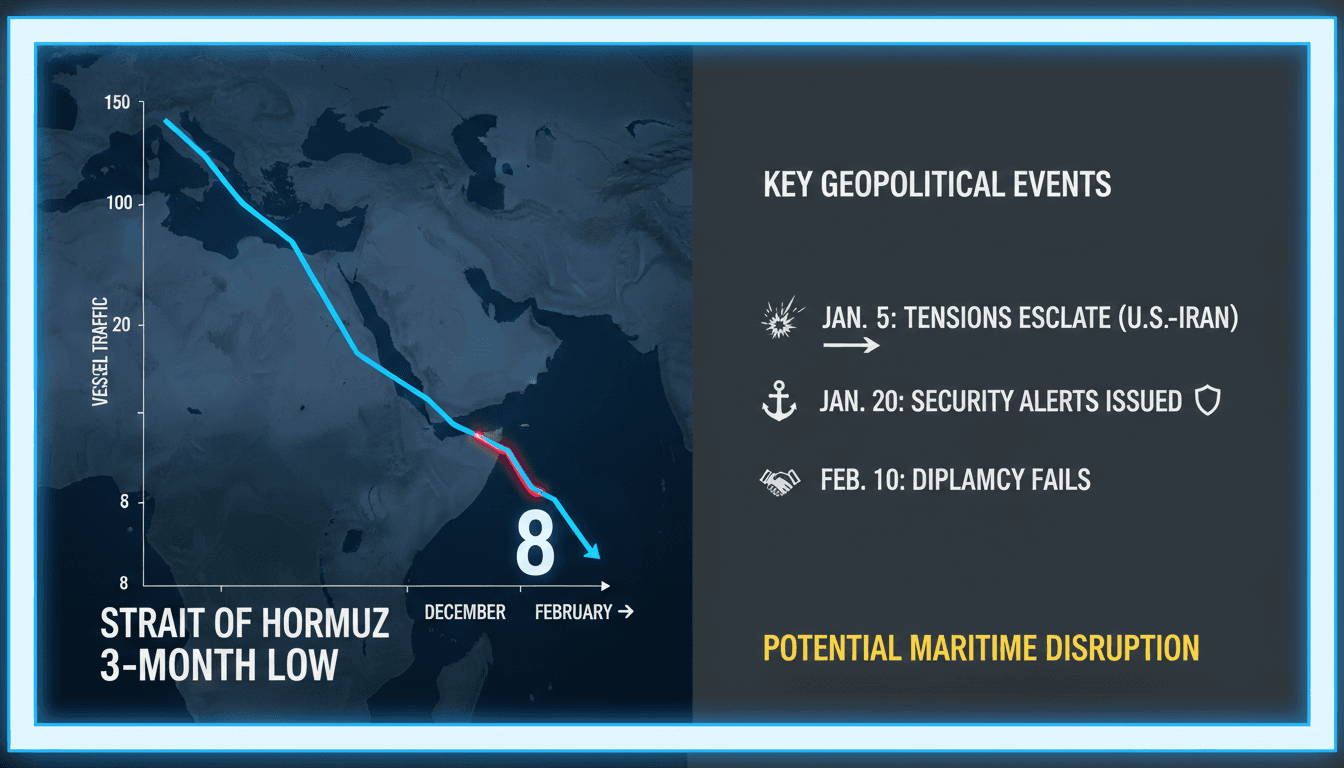 Shipping vessels navigating the Strait of Hormuz amidst regional tensions.