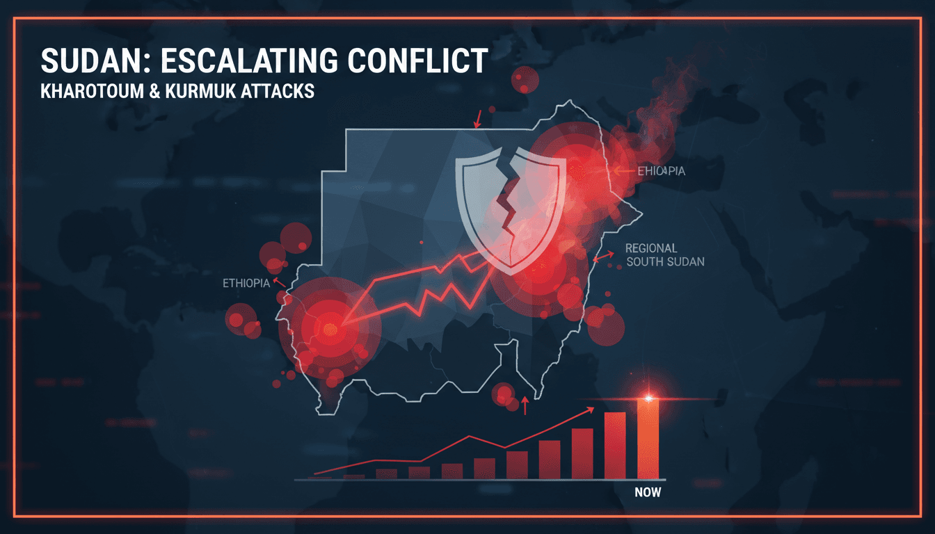 Map showing conflict zones in Sudan with RSF activity highlighted.