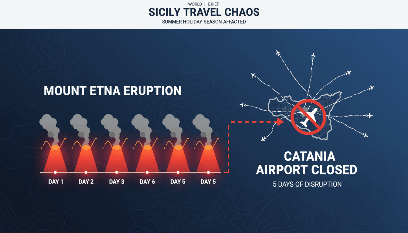 Ash emissions from Mount Etna affecting Catania Airport operations