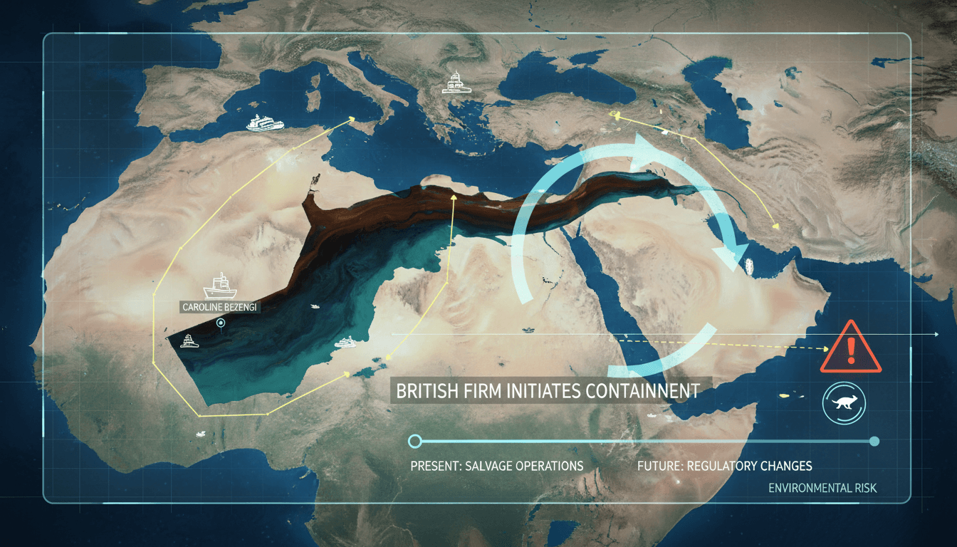 Containment efforts for oil spill from the Caroline Bezengi off the coast of Oman