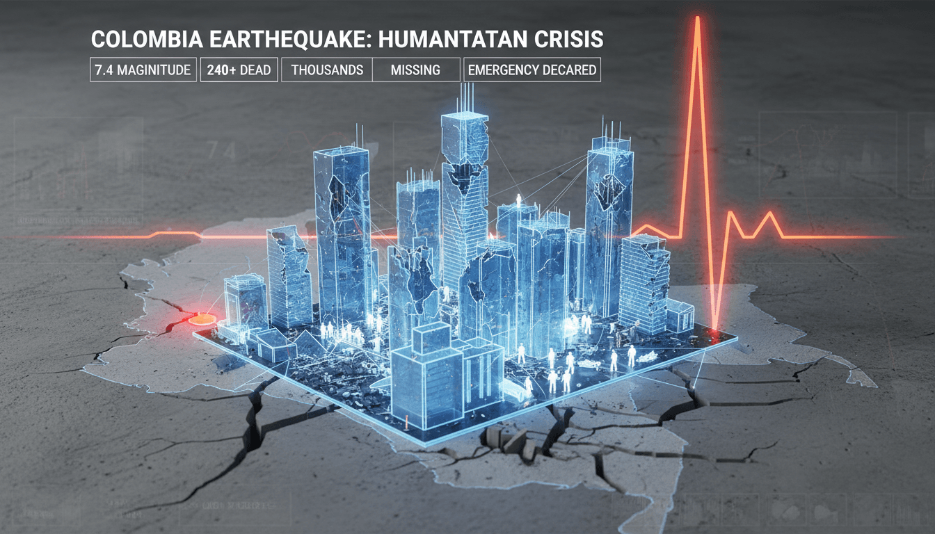 Rescue operations underway following the devastating earthquake in Colombia.