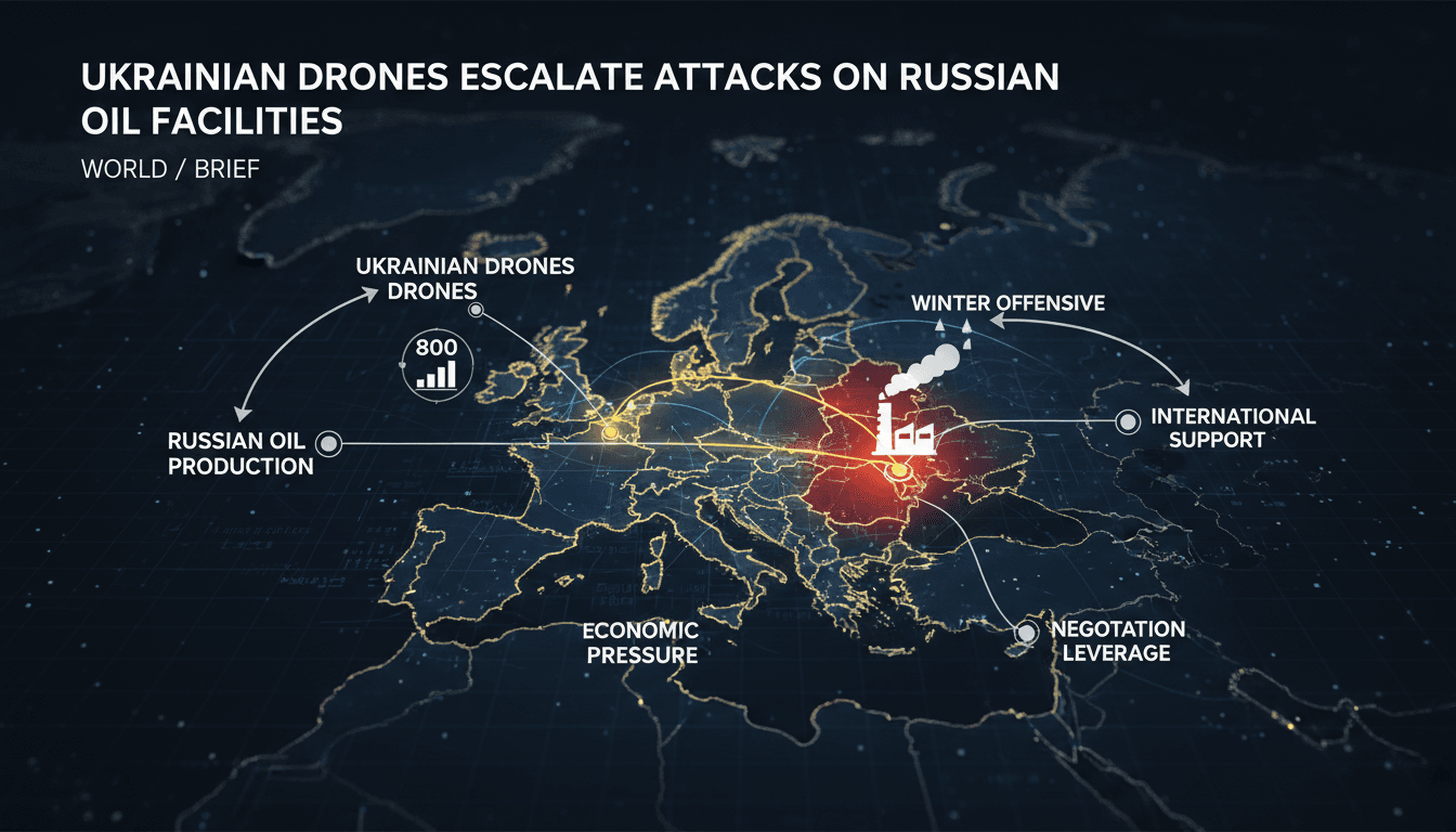 Ukrainian drone strike on Russian oil refinery