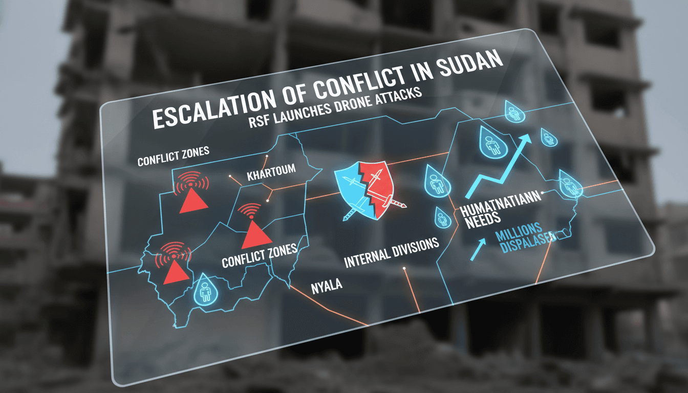 Map showing conflict zones and humanitarian needs in Sudan