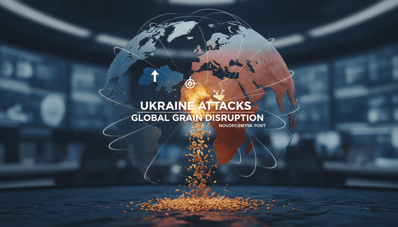 Ukrainian forces attack Novorossiysk port, affecting grain exports.