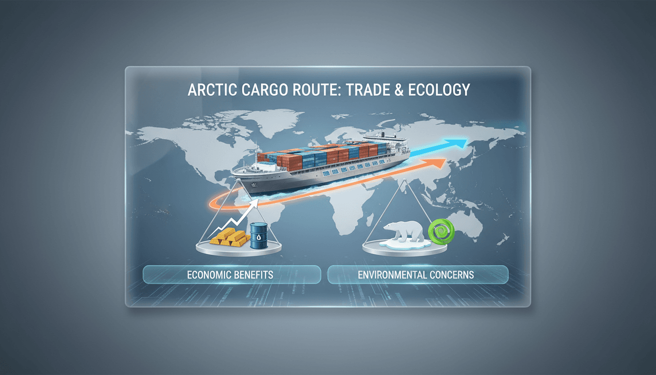 A map illustrating China's new cargo route through the Arctic Ocean.