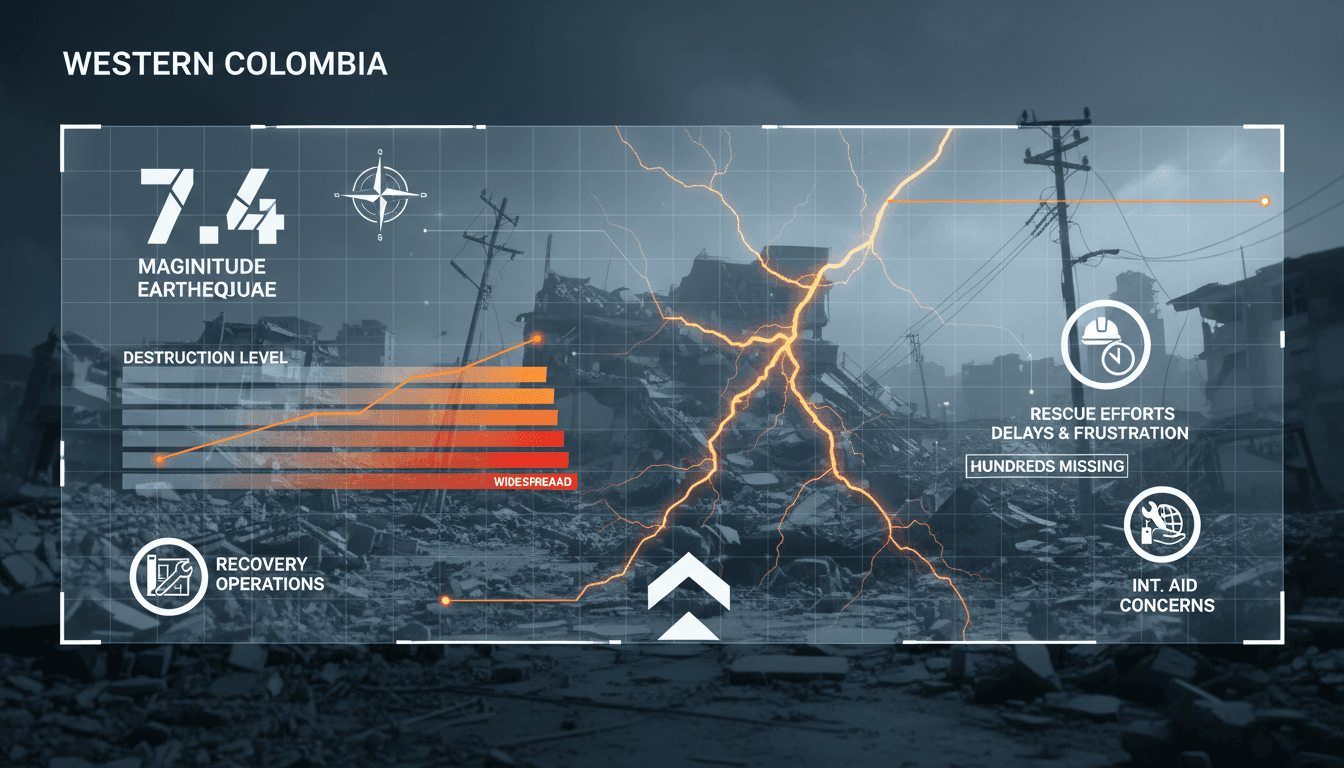 Rescue operations in western Colombia following a 7.4 magnitude earthquake.
