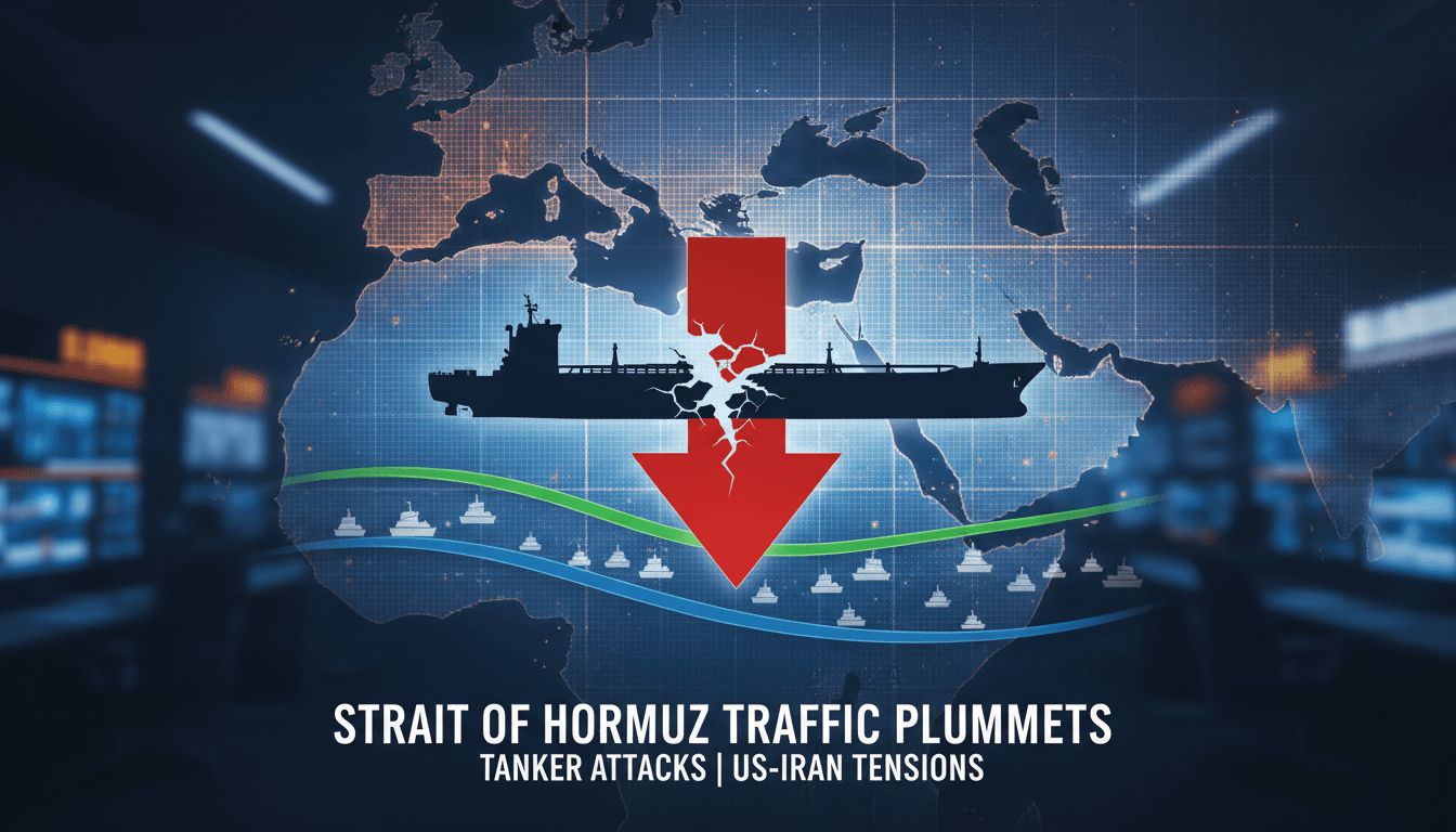 Illustration of tanker traffic decline in the Strait of Hormuz